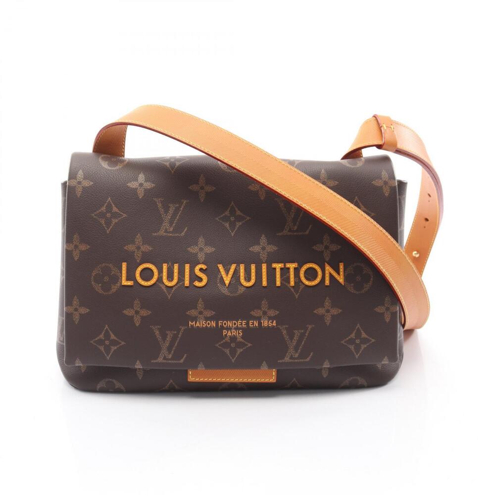 Louis Vuitton Takeout Messenger Monogram Shoulder Bag Canvas Leather Brown